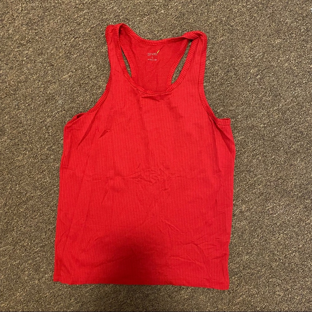 Red workout tank